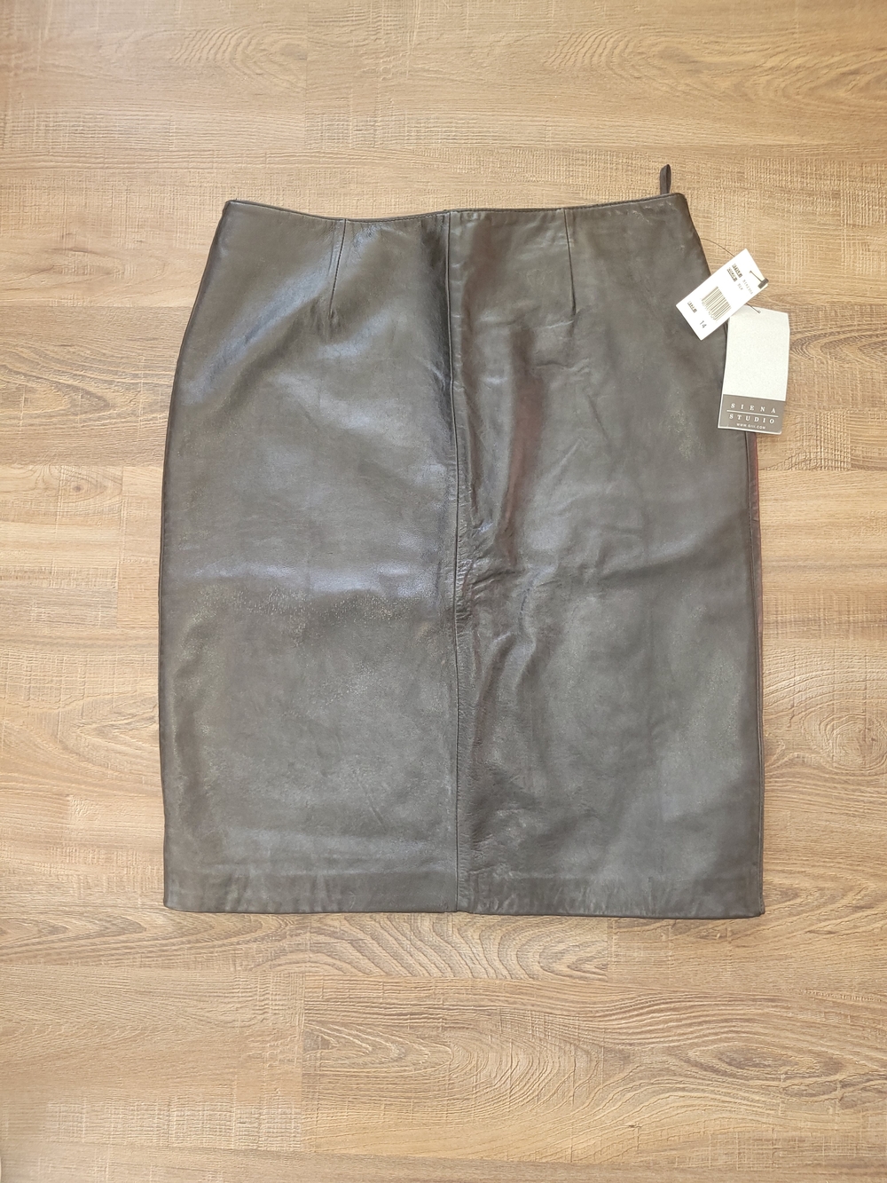 Siena Studio Vintage Black Leather Pencil Skirt NWT, SZ 14